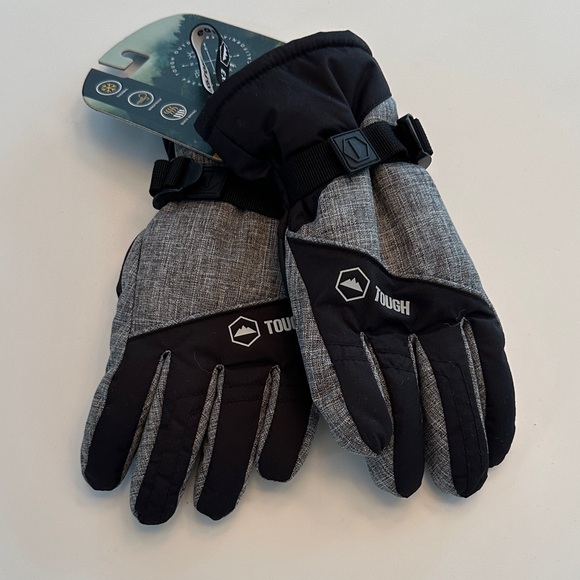 Boys Black and Gray Winter Gloves with thick insulation - Picture 1 of 5
